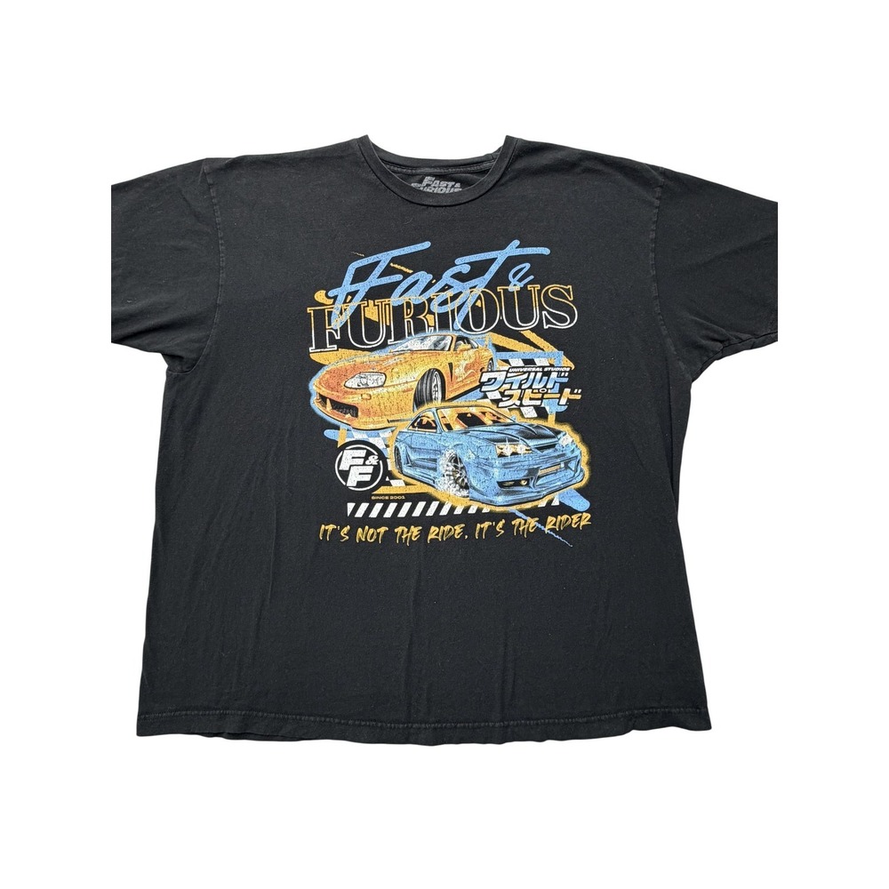 Fast & Furious Mens Graphic T Shirt 2XL Black Movie Street Racing Tee‎